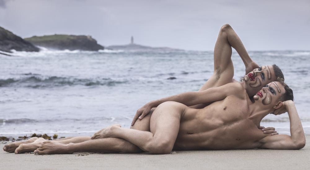 Pablo and Federico lying on a beach